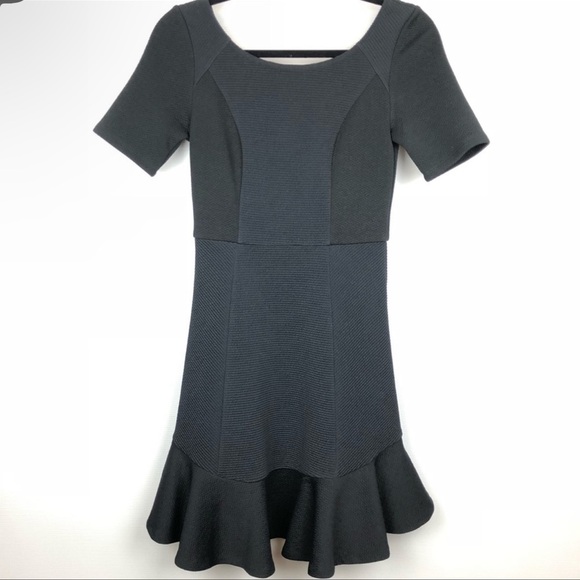 Anthropologie Marcelline Flounced Sheath Black Dress - Picture 9 of 13